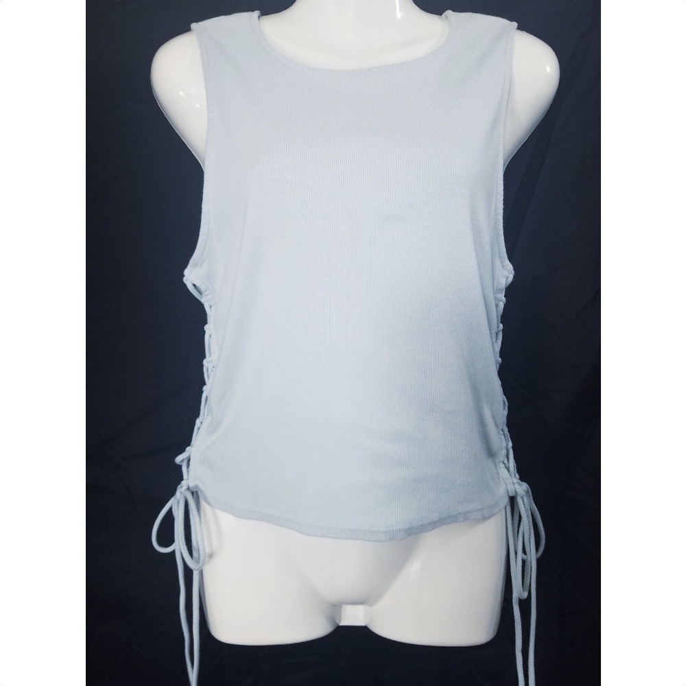 Splendid Lace Up Ribbed Tank